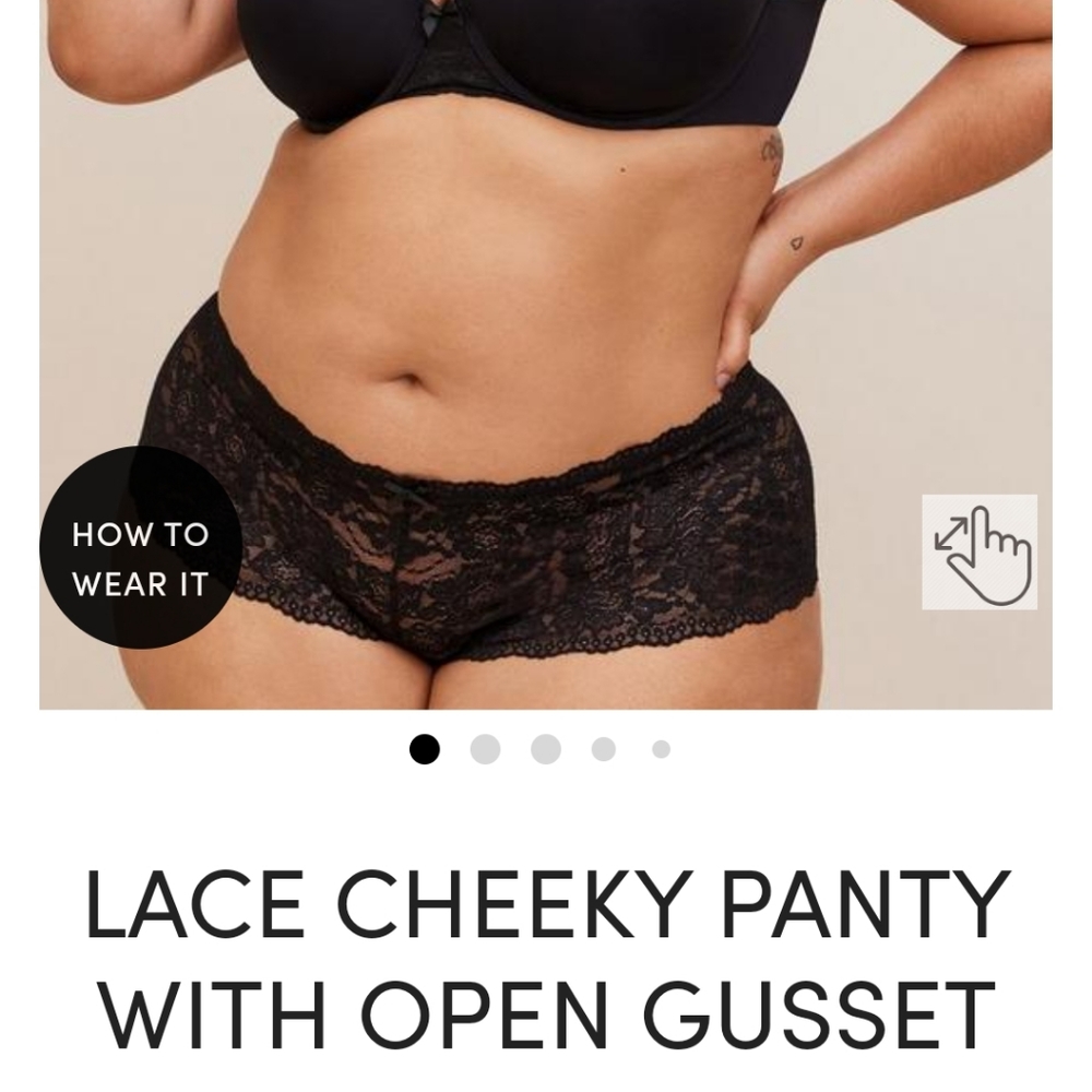 🔥🖤👀 Torrid Lace Cheeky Panty with open gusset